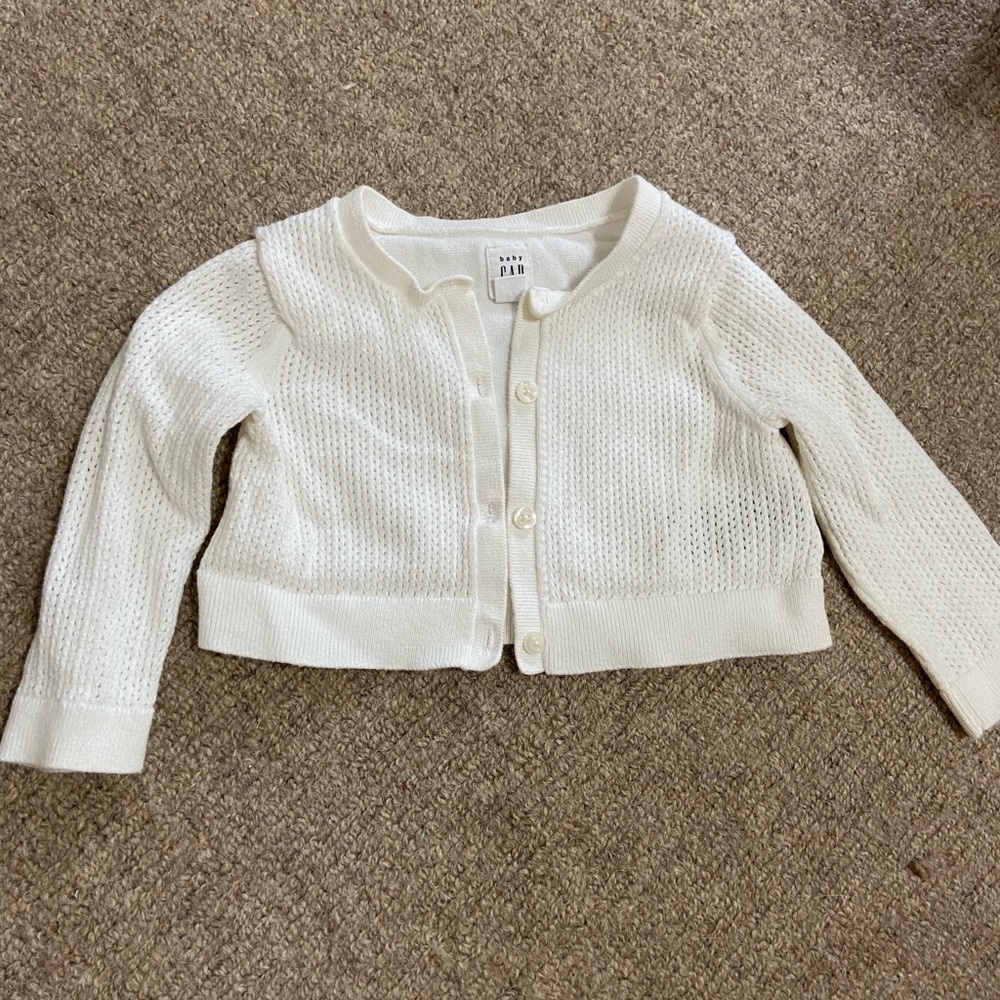 Baby gap white crop cardigan